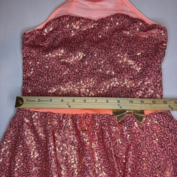 Revolution Dance Costume CORAL Sequins XL Child Solo Lyrical Figure Ice Skate - Picture 14 of 15